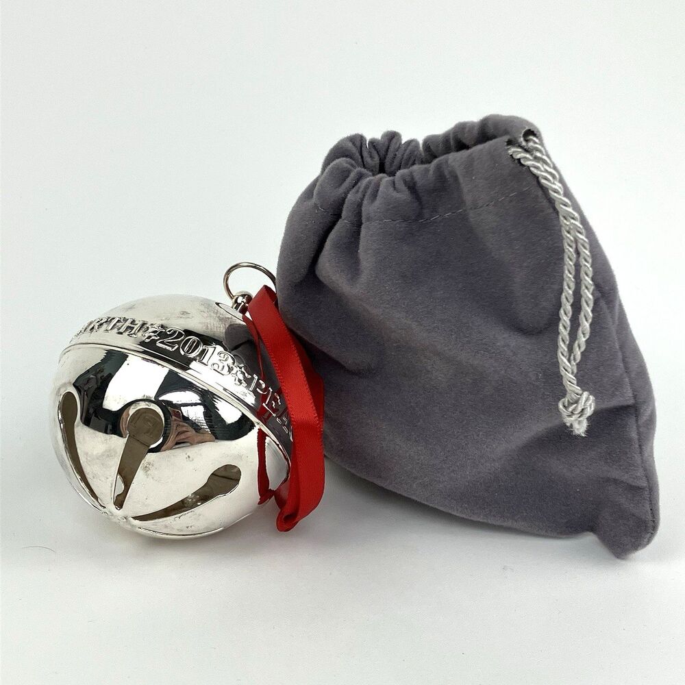 Wallace 2013 Silver Plated Sleigh Bell 3" /w Bag - Peace On Earth